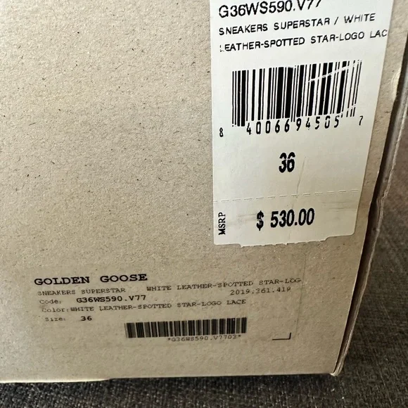 Golden Goose Womens White Sneakers with Leopard Star 36 - Picture 8 of 9